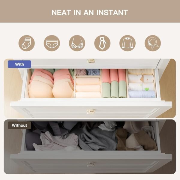 Baby Clothes Drawer Organizer Set (10 pcs) – Keeps Diapers, Onesies & Socks Neat in Nursery or Bedroom Drawers - Image 3