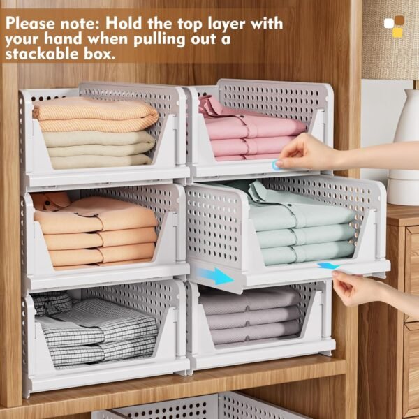 5 Pack Stackable Closet Storage Baske - Image 8